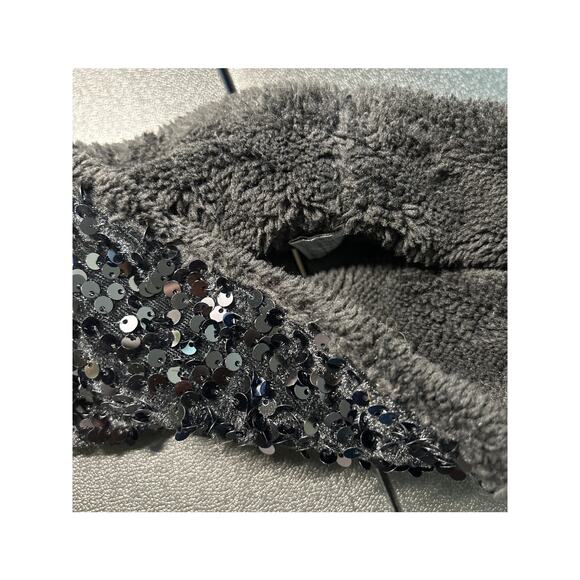 CC Women's Sequin Sherpa Headband Wrap Black Pull-on Winter Ear Muffs NWT - Picture 2 of 4